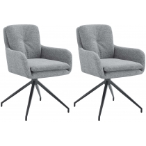 Set 2 jedálenských stoličiek Pickett - látka - šedá