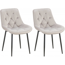 Set 2 jedálenských stoličiek Wallace - zamat - sivá