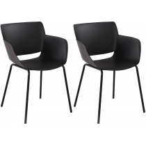 Set 2 stoličiek Alpena - čierna