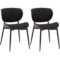 Set 2 jedálenských stoličiek Enid - látka - orech/čierna
