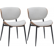 Set 2 jedálenských stoličiek Enid - látka - orech/krém