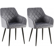 Set 2 jedálenských stoličiek Monett B - zamat, čierny rám - tmavošedá