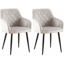 Set 2 jedálenských stoličiek Monett B - zamat, čierny rám - šedá