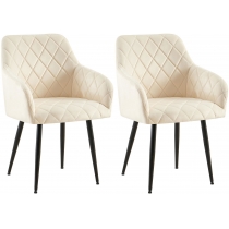 Set 2 jedálenských stoličiek Monett B - zamat, čierny rám - krémová