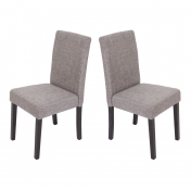 Jedálenská stolička Litta sivá látka (SET 2 ks) - Tmavo hnedá