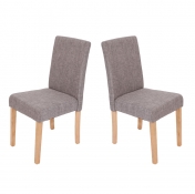 Jedálenská stolička Litta sivá látka (SET 2 ks) - Svetlo hnedá