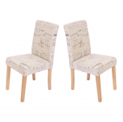 Jedálenská stolička Litta krémová látka (SET 2 ks) - Svetlo hnedá