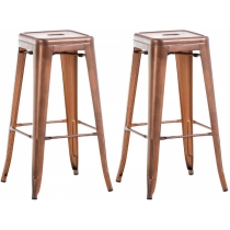Kovová barová stolička Josh (SET 2 ks) - Meď
