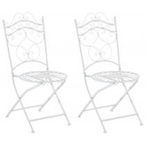 Kovová stolička skladacia Indra (SET 2 ks) - Biela