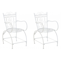 Kovová stolička Sheela s područkami (SET 2 ks) - Biela