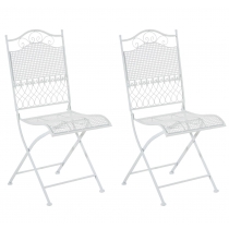Kovová skladacia stolička Kiran (SET 2 ks) - Biela