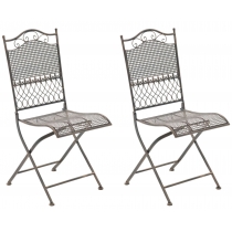 Kovová skladacia stolička Kiran (SET 2 ks) - Bronzová