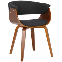 Stolička Bruce látka, drevené nohy orech - Čierna