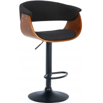 Barová stolička Vestal - látka, drevo orech - Čierna