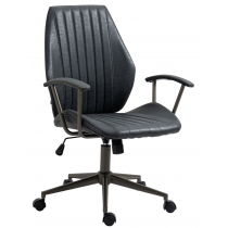 Kancelárska stolička Nampa v industriálnom štýle - koženka - Čierna antik