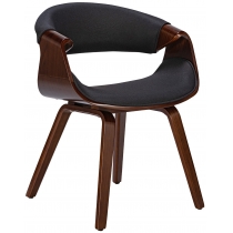 Stolička Foley - látka, drevené nohy orech - Čierna