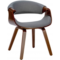 Stolička Foley - látka, drevené nohy orech - Sivá