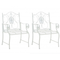 Kovová stolička Punjab s područkami (SET 2 ks) - Biela