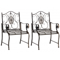 Kovová stolička Punjab s područkami (SET 2 ks) - Bronzová