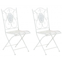 Kovová skladacia stolička Sibell (SET 2 ks) - Biela