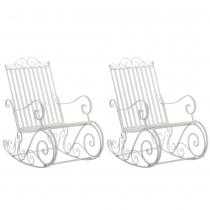 Kovové hojdacie kreslo Smile (SET 2 ks) - Biela
