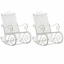 Kovové hojdacie kreslo Smile (SET 2 ks) - Biela antik