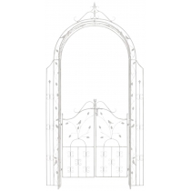 Pergola na popínavé rastliny GS22232 s bránkou - Antik biela
