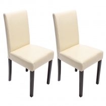 Jedálenská stolička Litta (SET 2 ks), tmavé nohy - Krémová