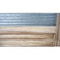 Paraván Shabby vintage D27 plech / drevo ~ 170 x 160 cm - Hnedá