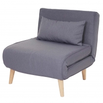 Rozkladacie polohovateľné kreslo na spanie HWC-D35, látka/textil - svetlosivá