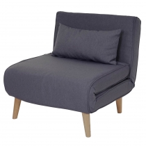 Rozkladacie polohovateľné kreslo na spanie HWC-D35, látka/textil - tmavosivá