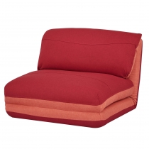 Rozkladacie polohovateľné kreslo na spanie HWC-E68, látka/textil - oranžová/tmavočervená