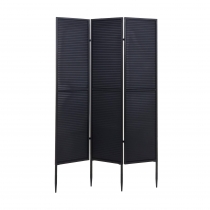 Záhradný paraván HWC-J14, kovový - 200 × 121 cm - čierna