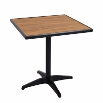 Záhradný stôl HWC-J95, hliník vzhľad dreva - čierna, teak hnedá