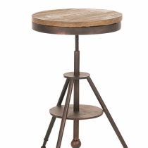Kovový barový stôl Mok, bronz ~ v70-92 x Ø50 cm